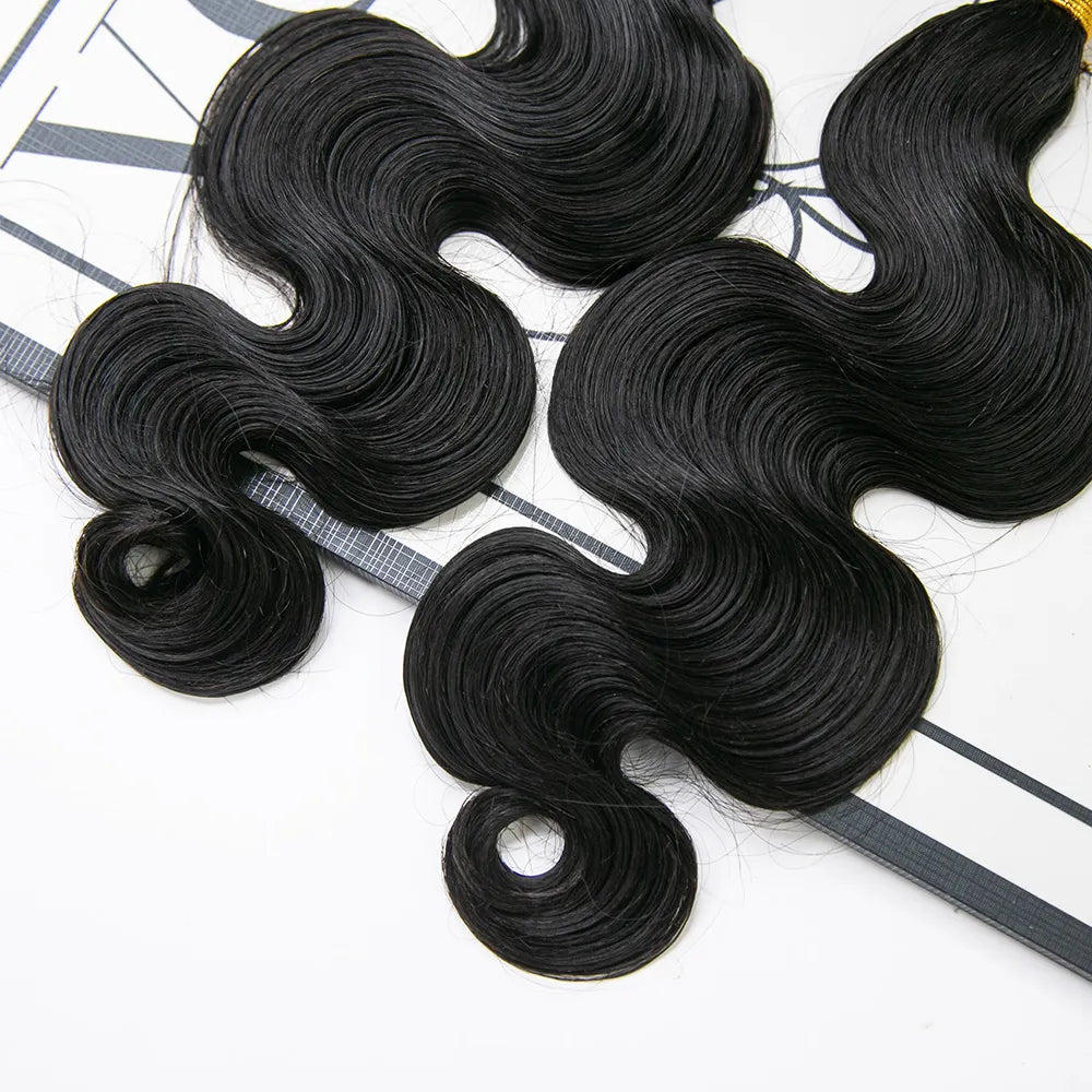 Body Wave Feather Crochet Boho Human Hair