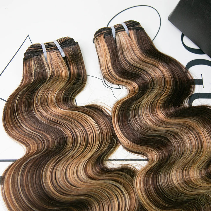 Body wave #4/#27/#30 mix color blend human hair weft bundles