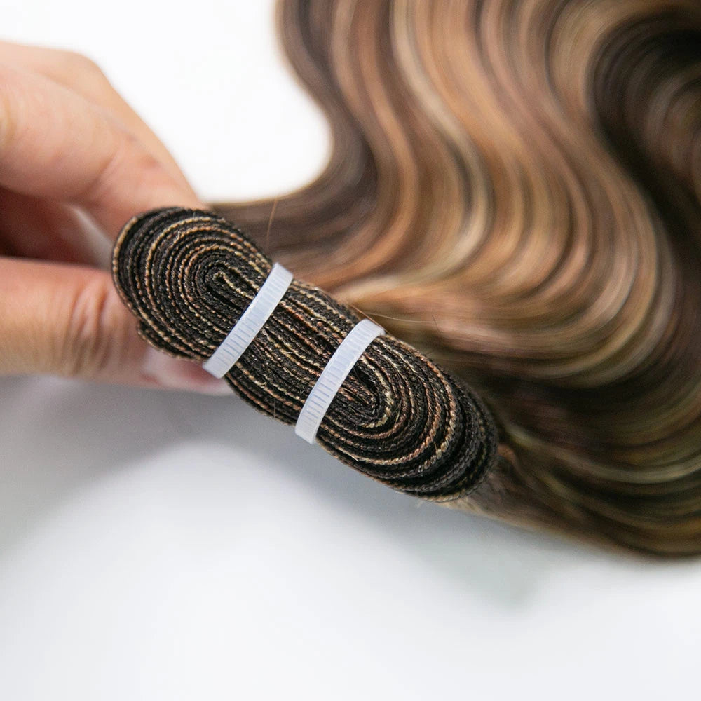 Body wave hair weft with #4/#27/#30 color mix