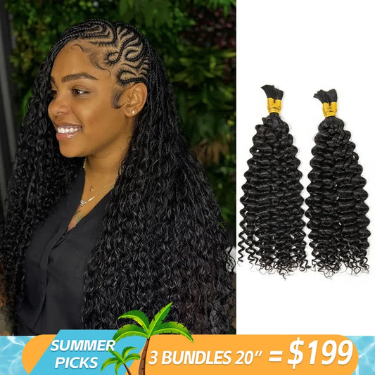 boho braids mohawk with water wave double drawn