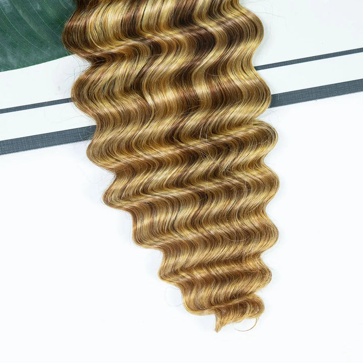 Bulk Human Braiding Hair Mix Color Blend #27/#30/#613 Deep Wave