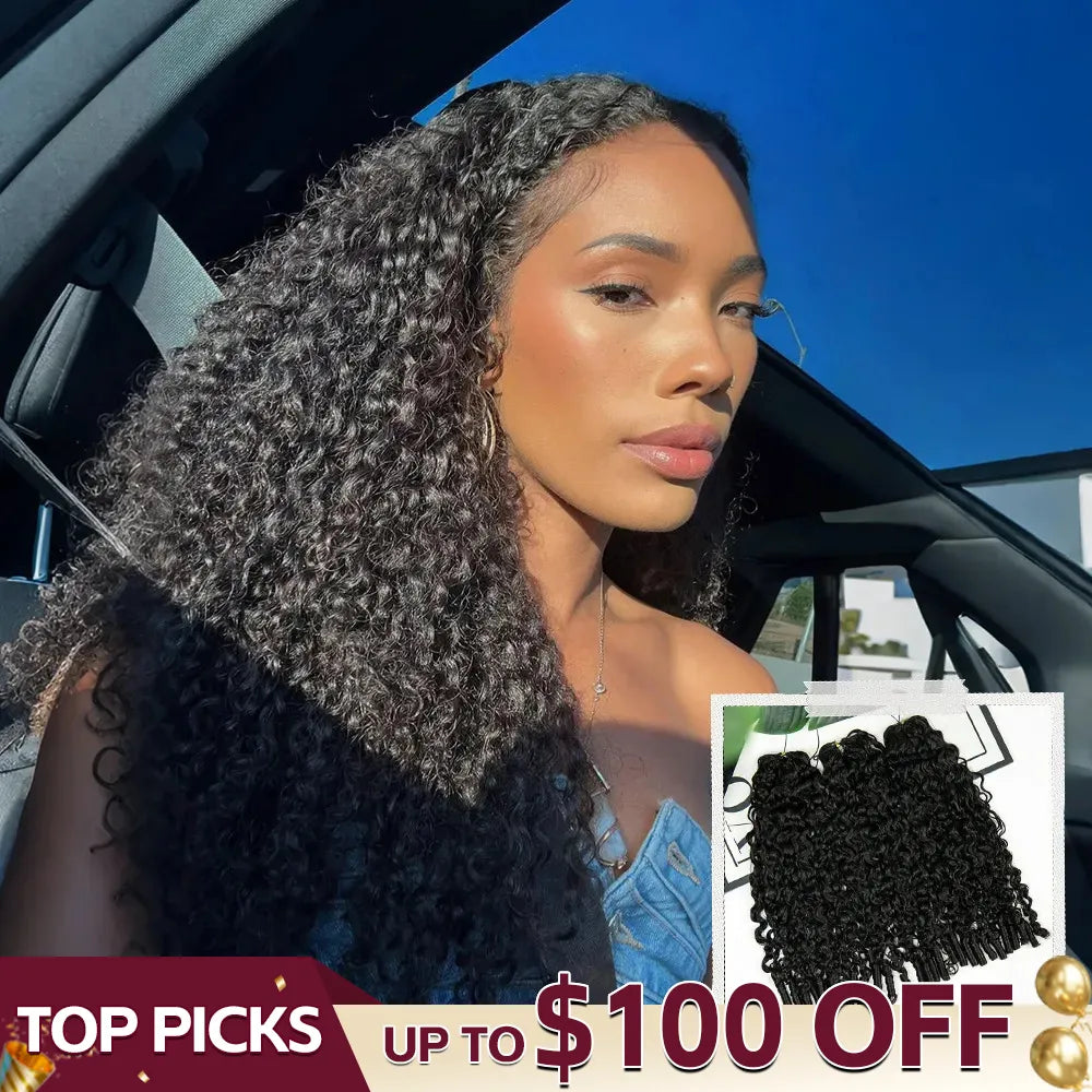 Burmese Water Curly Human Crochet Hair up to 100 off