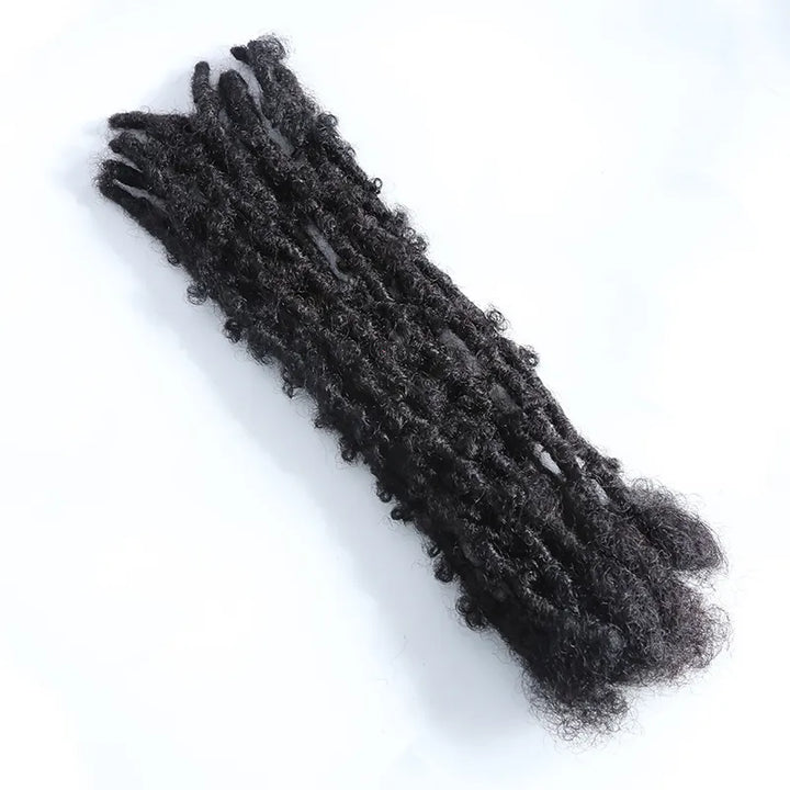 Butterfly Distressed Boho Loc Extensions Human Hair - Natural Black #1B