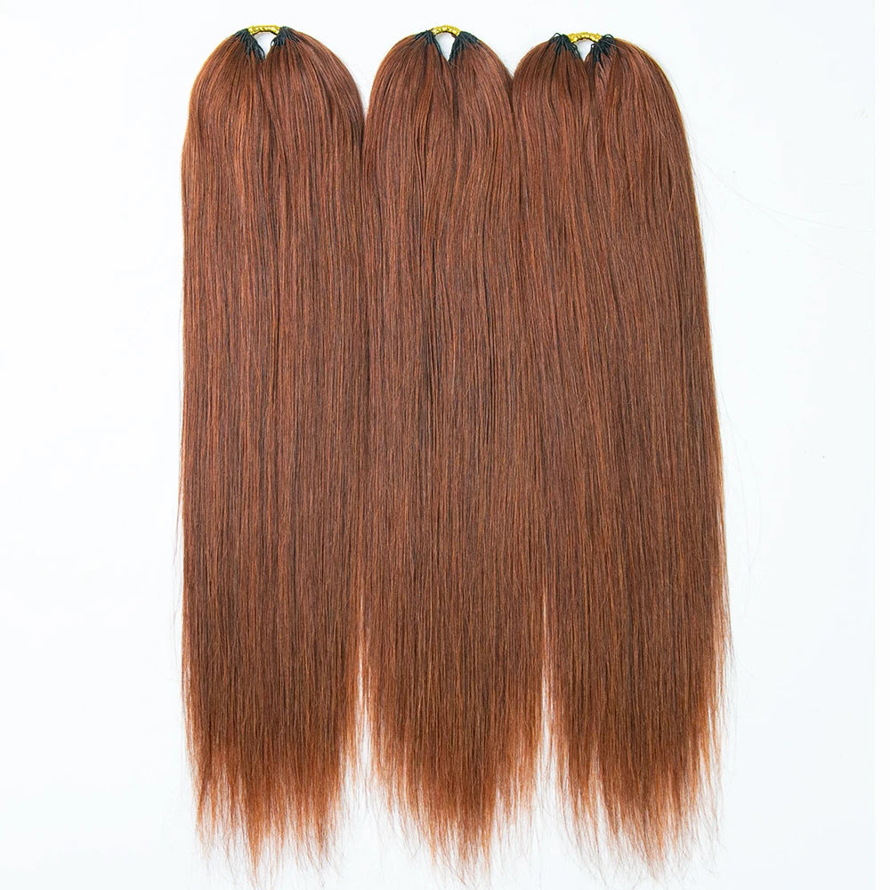 COPPER COLOR STRAIGHT HUMAN CROCHET HAIR