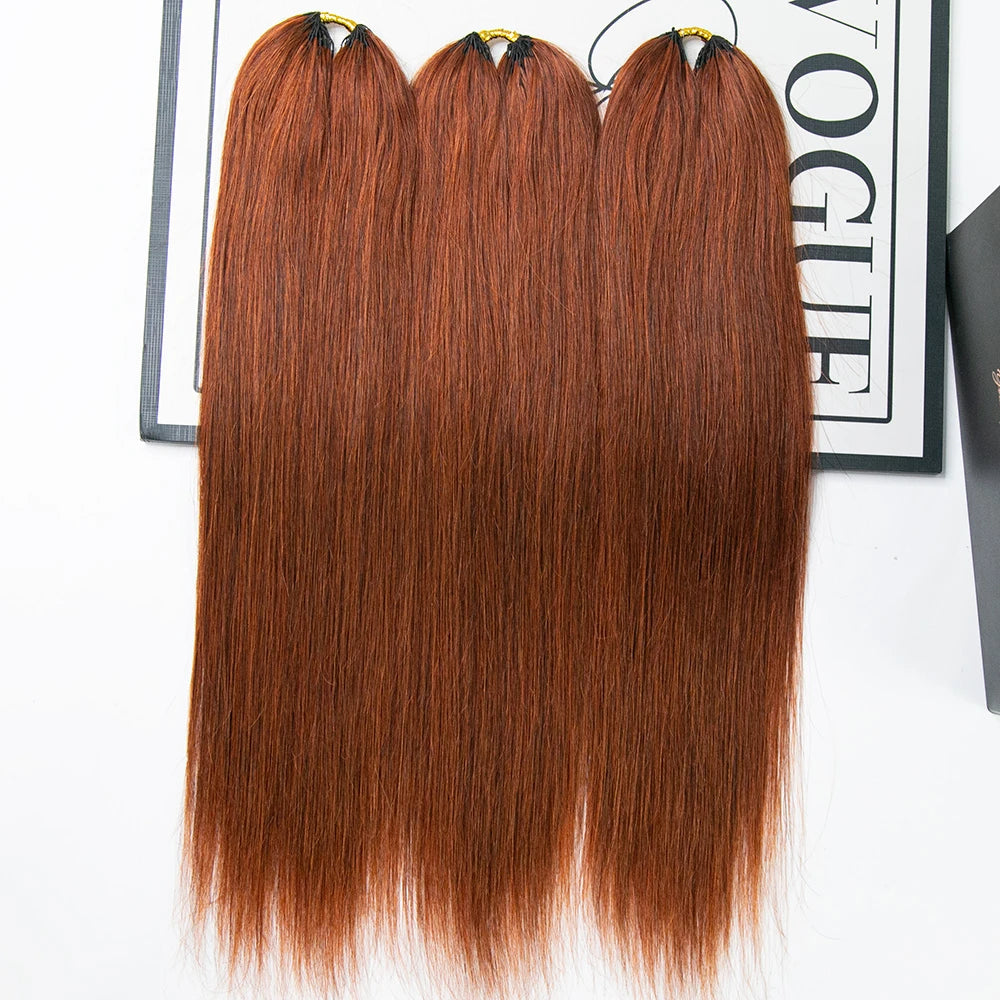 COPPER STRAIGHT FEATHER CROCHET HAIR