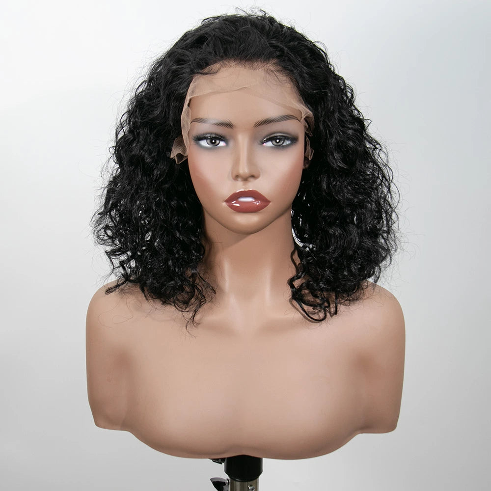 12 Inch 150% Density Color #1B Water Wave 13x6  Lace Front Wig for Sale