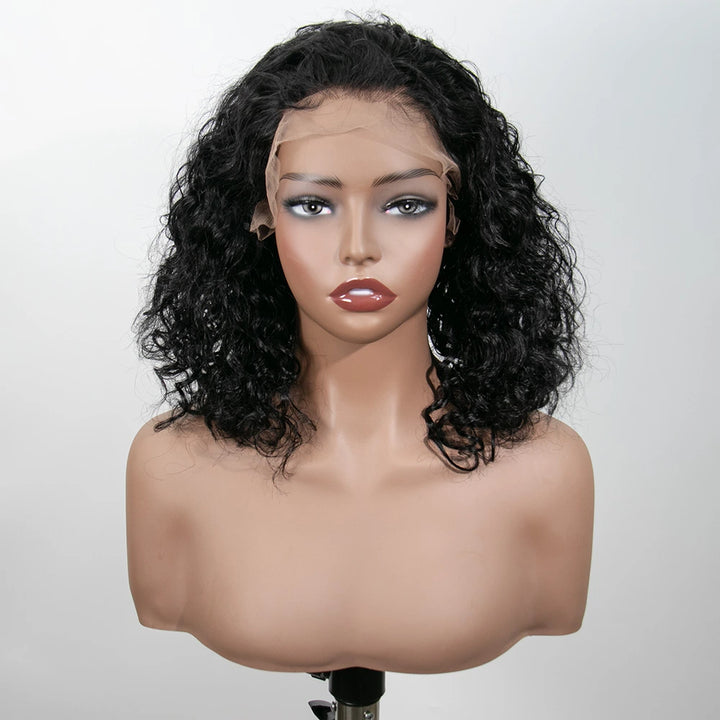 12 Inch 150% Density Color #1B Water Wave 13x6  Lace Front Wig for Sale