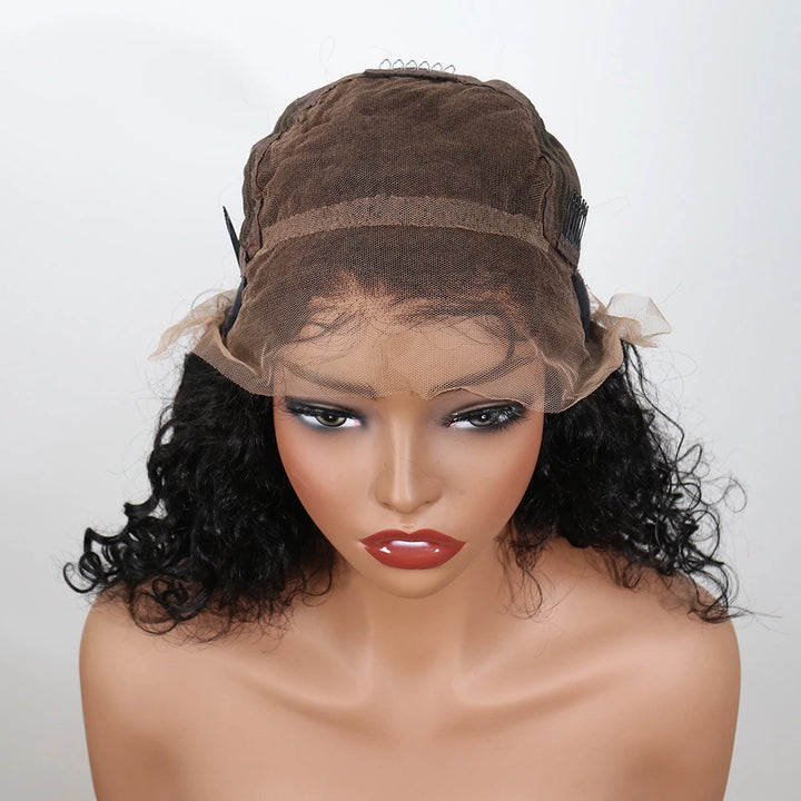 12 Inch 150% Density Color #1B Water Wave 13x6  Lace Front Wig for Sale