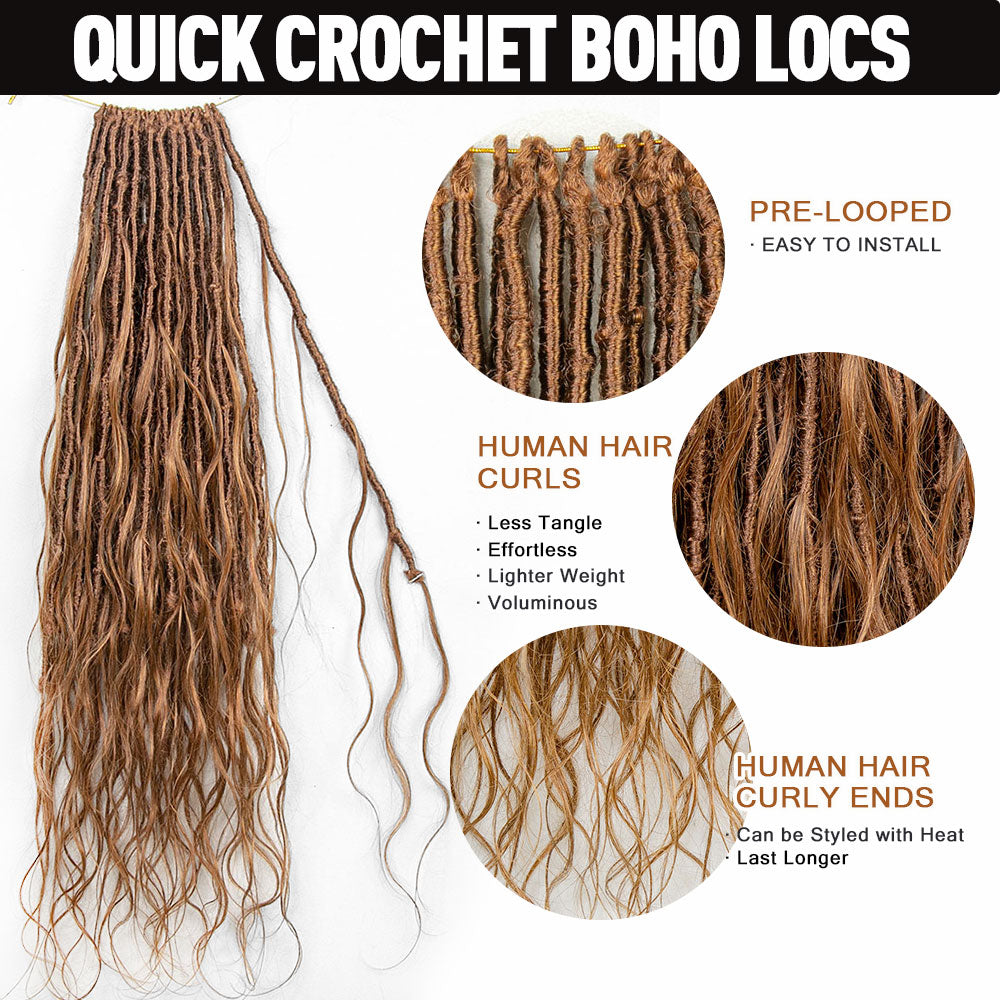 Crochet Boho Locs With Curls