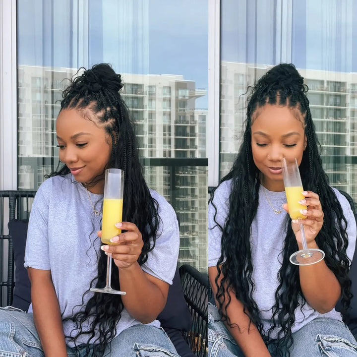 Crochet Mermaid Braids with Loose Wave Hair