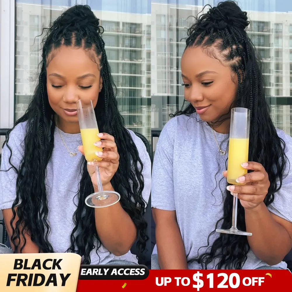 Crochet Mermaid Braids with Loose Wave Human Hair Curls