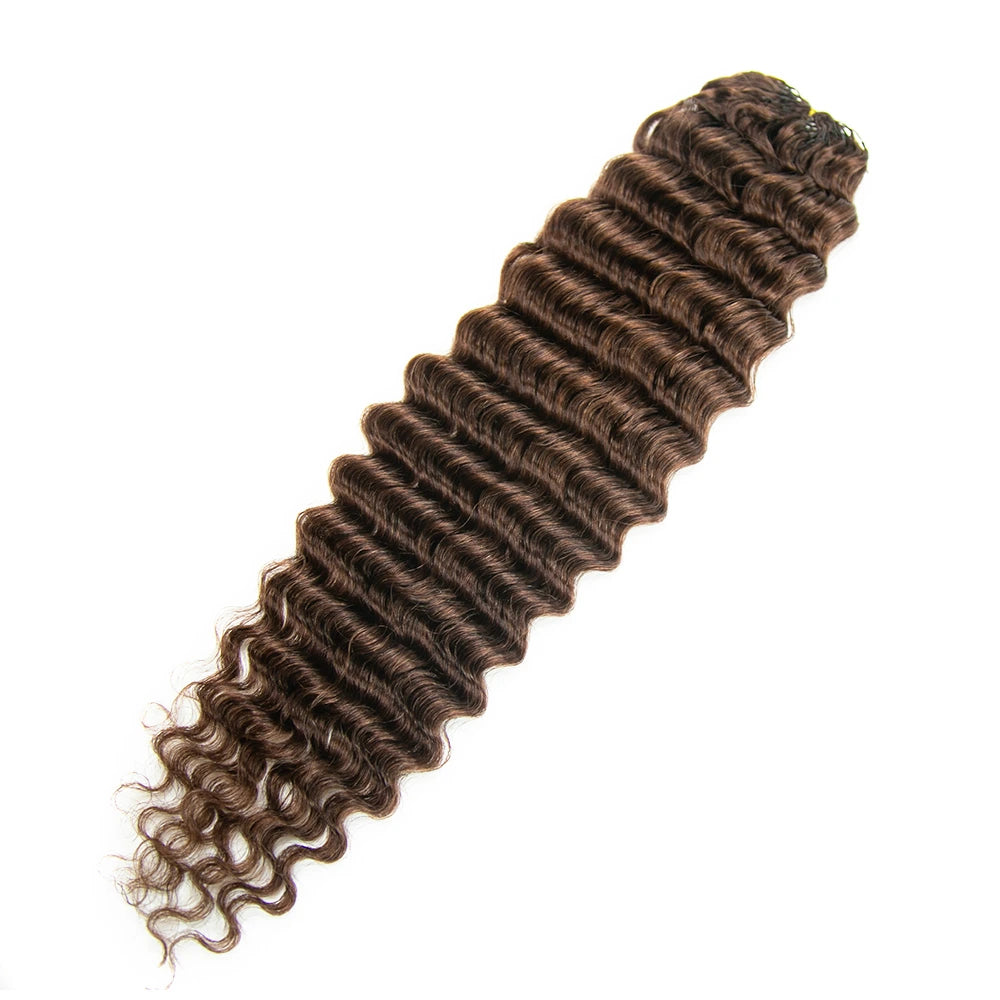 Deep Wave #4 Medium Brown Human Crochet Hair