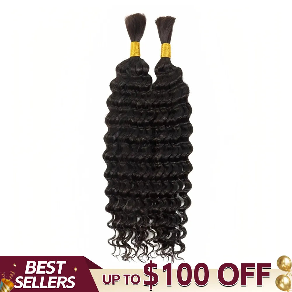 Deep Wave Bulk Hair Extensions for Braiding