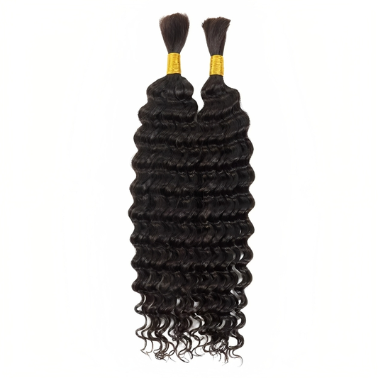 Deep Wave Bulk hair extension for boho Fulani braids