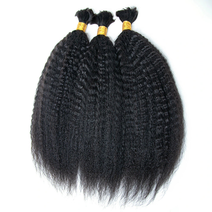 Double Drawn Burmese Kinky Straight Human Braiding Hair