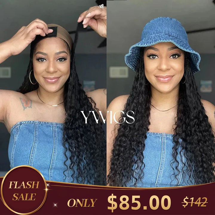 Grab & Go Boho Band Braids with Human Hair Curls only 85