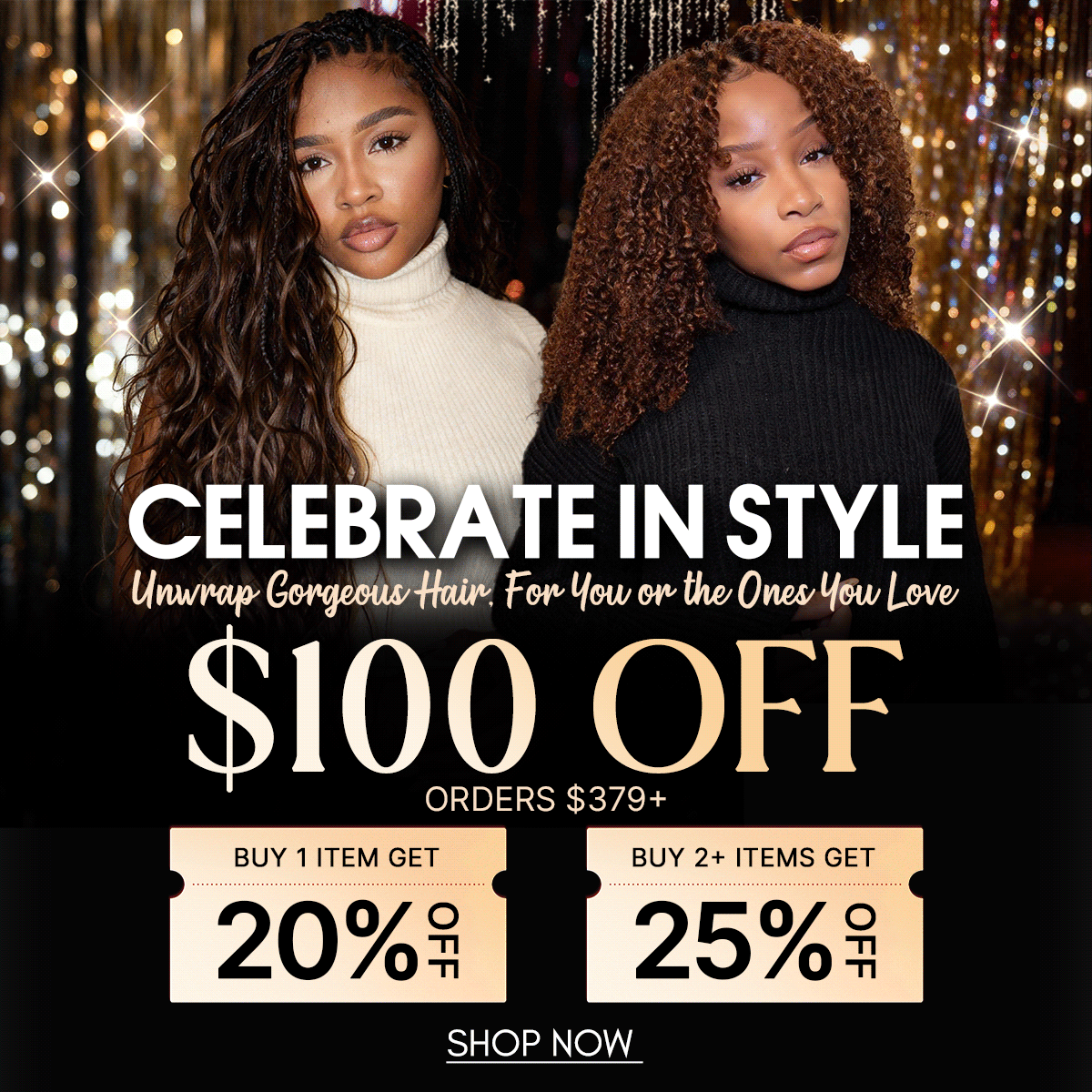 HOLIDAY SALE UP TO $100 OFF