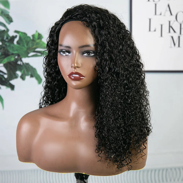 Half Wig Seamless Multi-Textured Kinky Curly Flip Over Wig