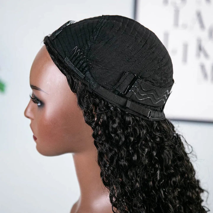 Half Wig Flexible Fit Drawstring Human Hair Wig