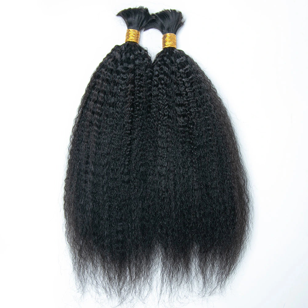 Human Braiding Hair Kinky Straight Double Drawn Burmese