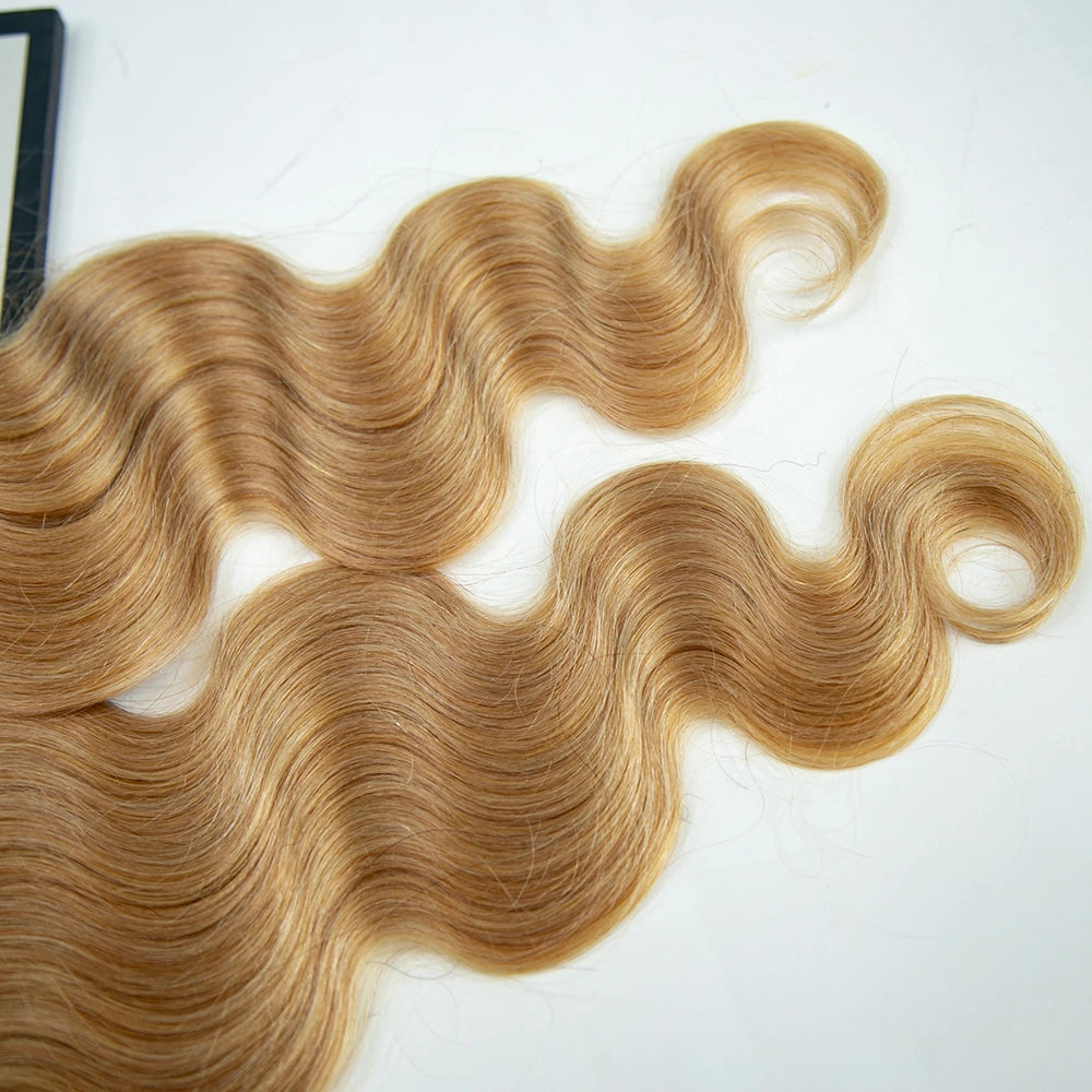 Human Crochet Hair Body Wave for Fashion Woman Honey Blonde #27