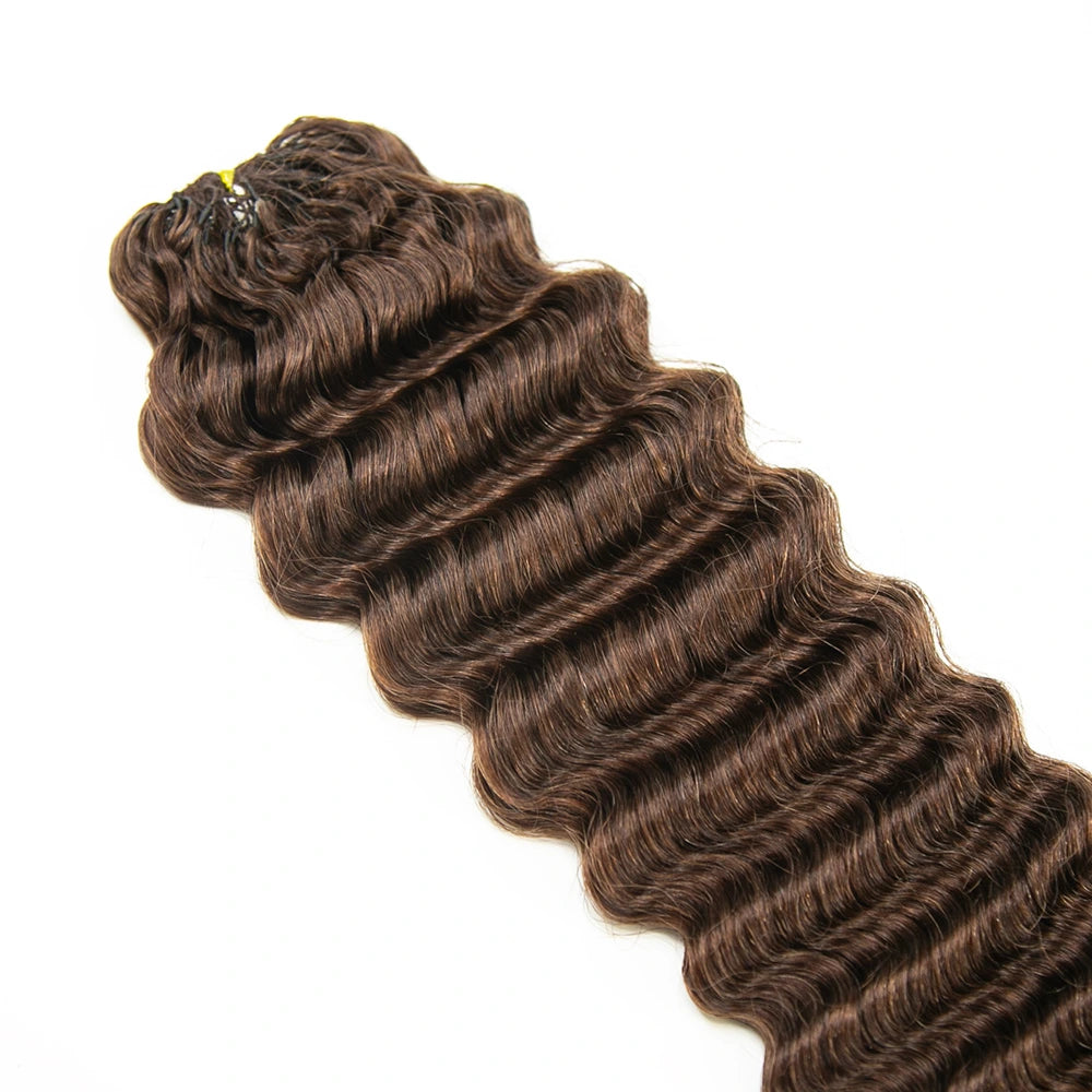 Human Crochet Hair Deep Wave #4 Medium Brown for Fashion Woman