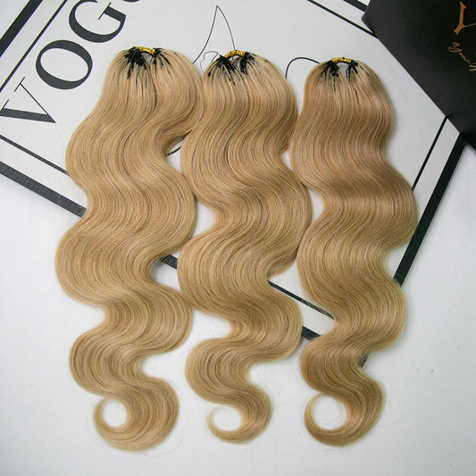Human Feather Crochet Hair Body Wave #27 Honey Blonde