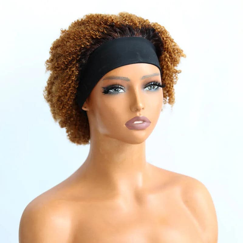 8 inch 150% density 1B/27 Afro Kinky Curly Headband Wig for Sale MT432990