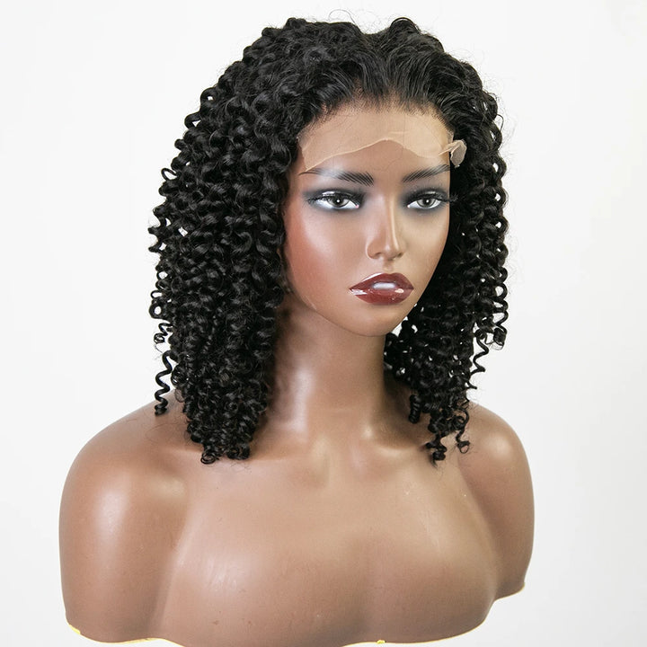 18 Inch 150% Density Curly Natural Color 5x5 Lace Front Wig for Sale Y51122
