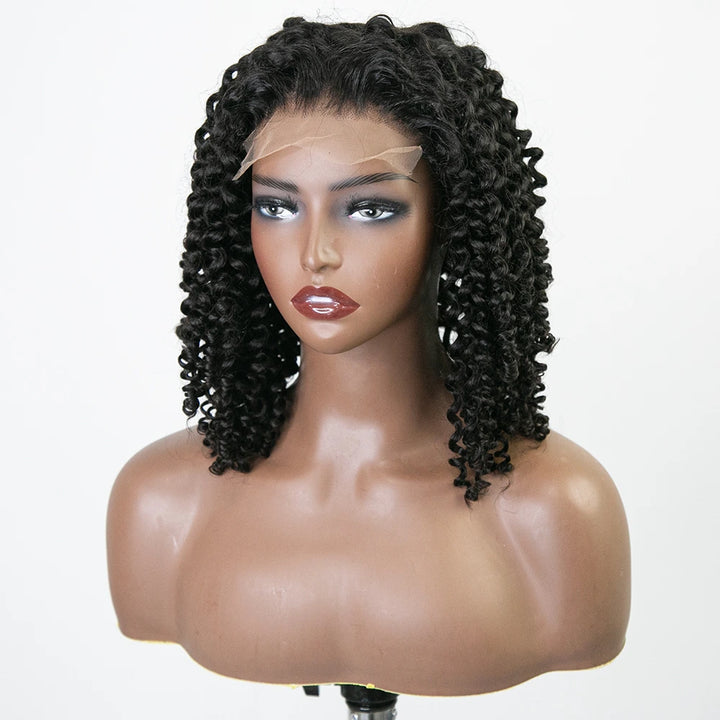 18 Inch 150% Density Curly Natural Color 5x5 Lace Front Wig for Sale Y51122