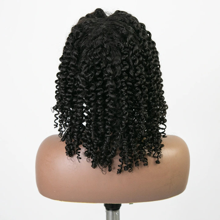 18 Inch 150% Density Curly Natural Color 5x5 Lace Front Wig for Sale Y51122