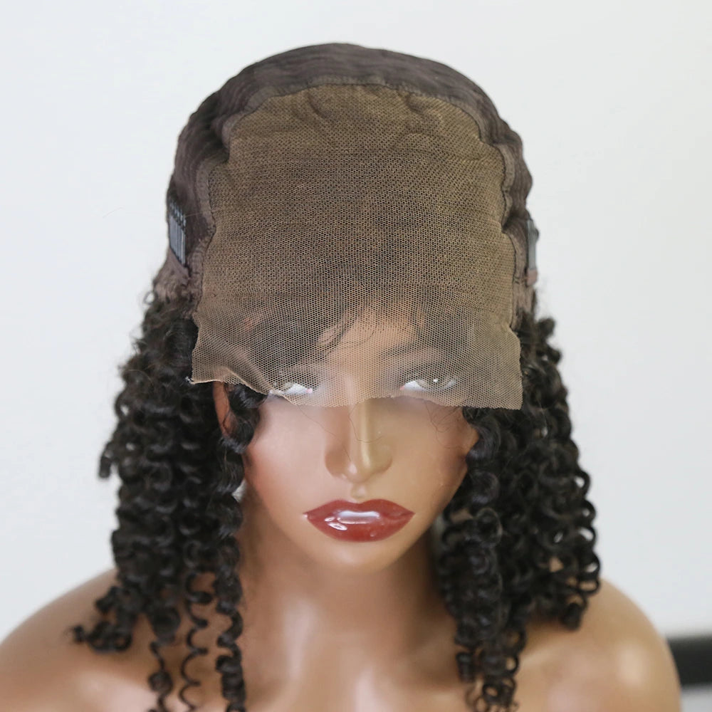 18 Inch 150% Density Curly Natural Color 5x5 Lace Front Wig for Sale Y51122