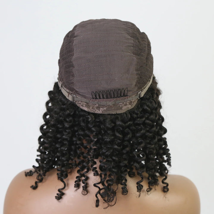 18 Inch 150% Density Curly Natural Color 5x5 Lace Front Wig for Sale Y51122