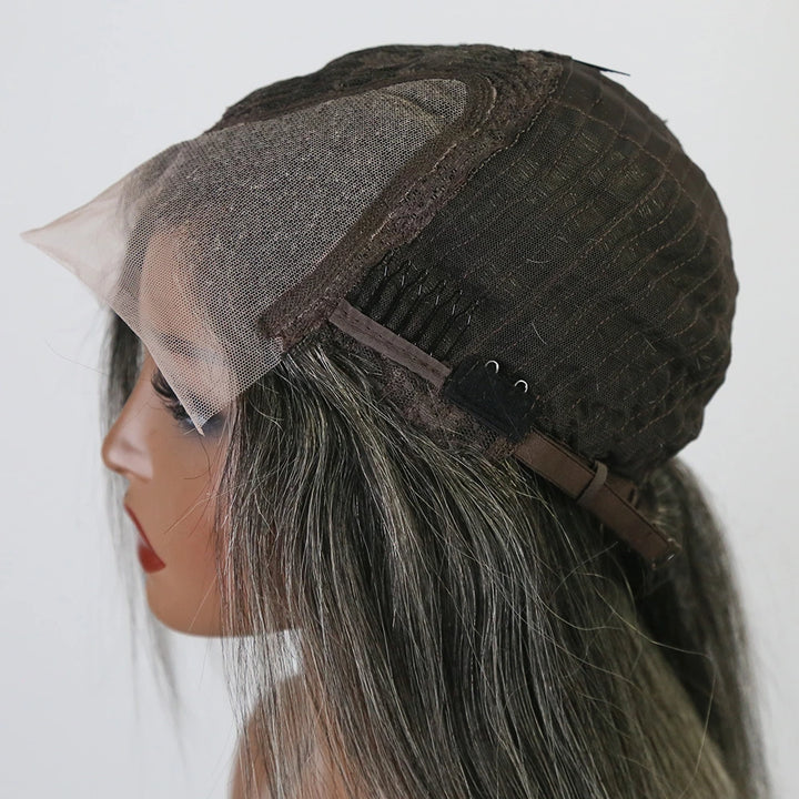 10 Inch 150% Density Straight Salt Pepper 1x4 Right T-Part Lace Front Bob Wig for Sale Y51130