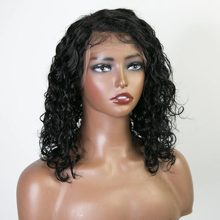 12 Inch 150% Density Loose Deep Wave Natural Color 13x6  Lace Front Bob Wig for Sale Y51131