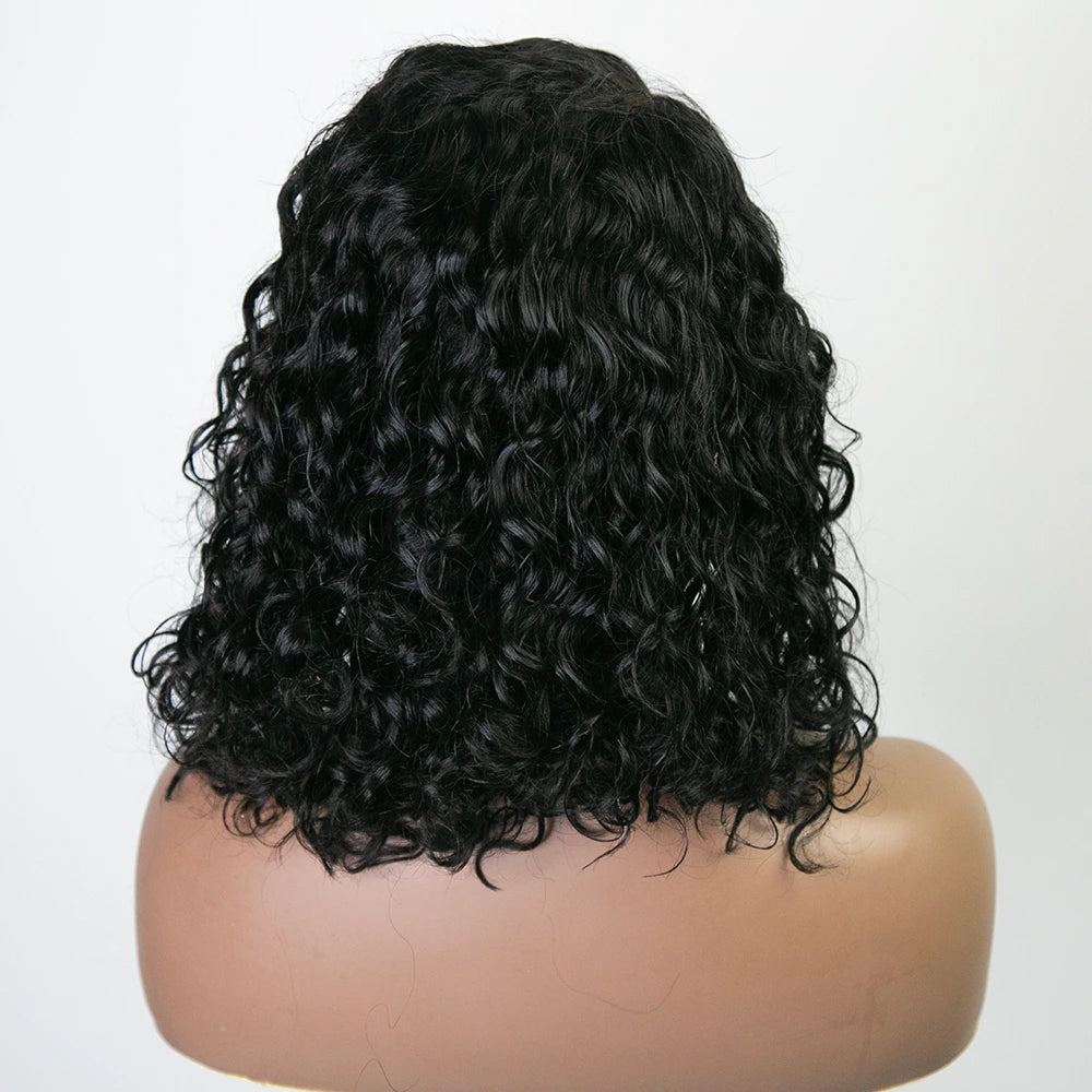 12 Inch 150% Density Loose Deep Wave Natural Color 13x6  Lace Front Bob Wig for Sale Y51131
