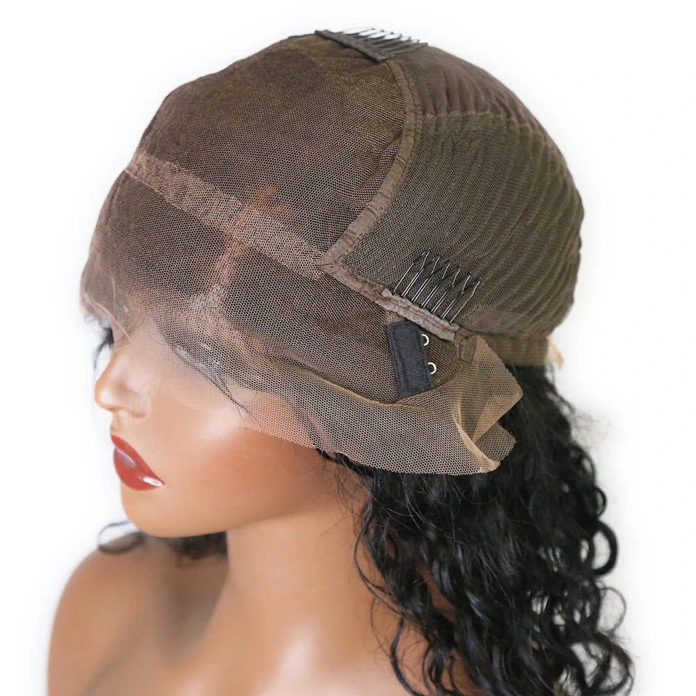 12 Inch 150% Density Loose Deep Wave Natural Color 13x6  Lace Front Bob Wig for Sale Y51131