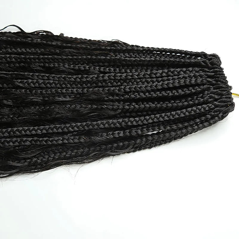  Crochet 24 inchBoho Deep Wave Braids with Human Hair Curls