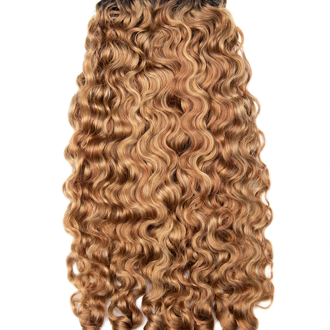 T1B/27/30/613 Double Drawn Burmese Water Curly Weft Bundles
