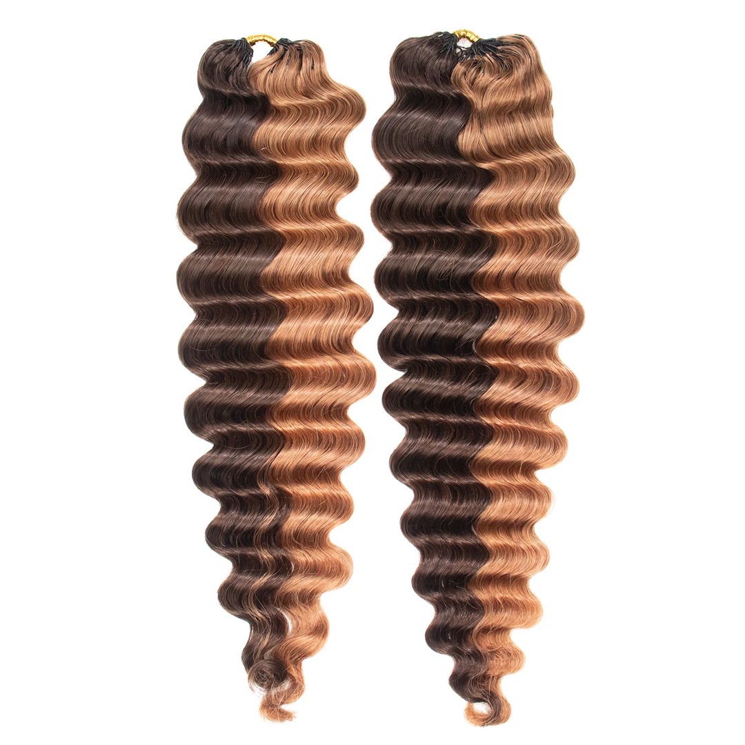 #4/#30 Mix Color Blend Deep Wave Crochet Human Hair