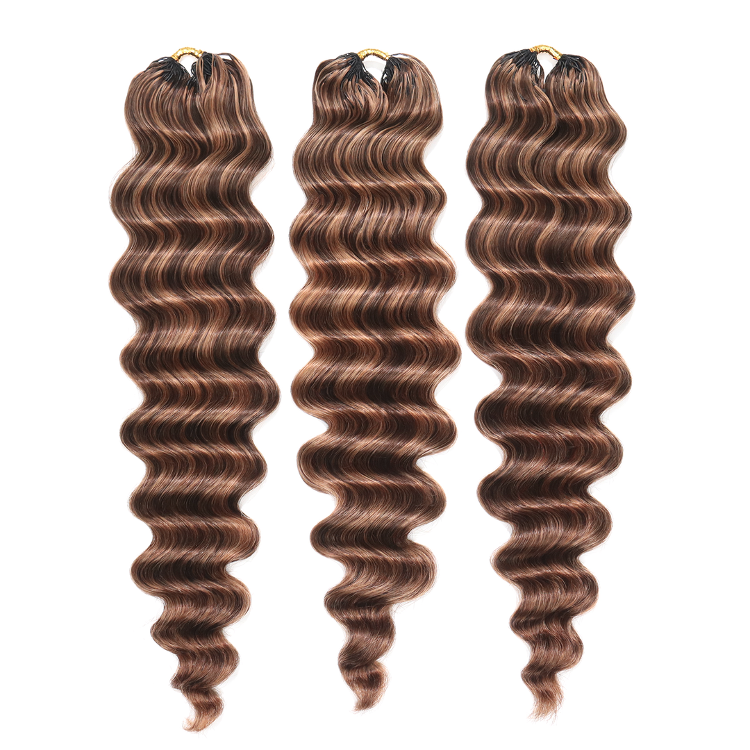 #D4/30 Mix Color Blend Loose Deep Wave Human Crochet Hair