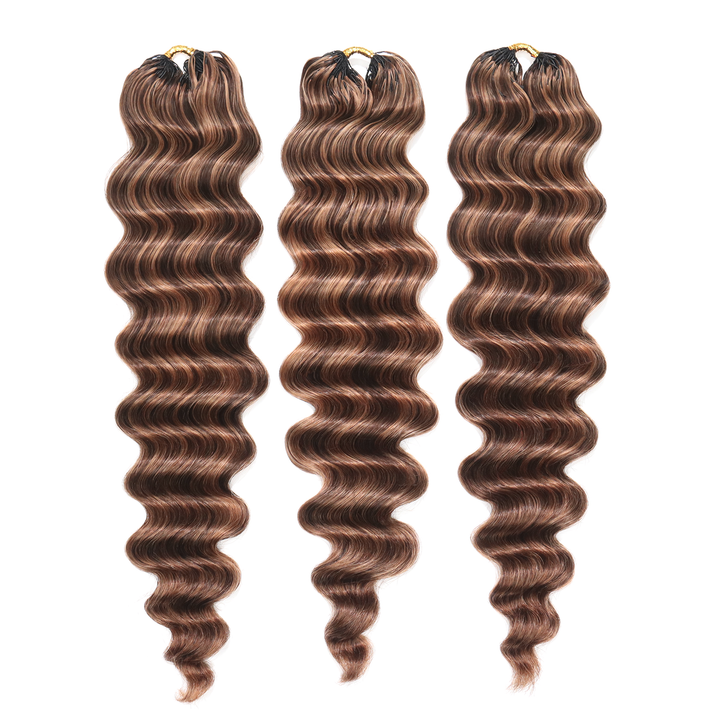 #D4/30 Mix Color Blend Loose Deep Wave Human Crochet Hair