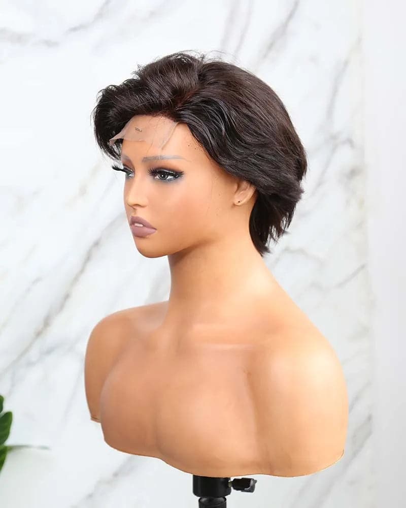 6-8 inch 150% density Pixie Cut 4x4 Lace Closure Wig for Sale MT04