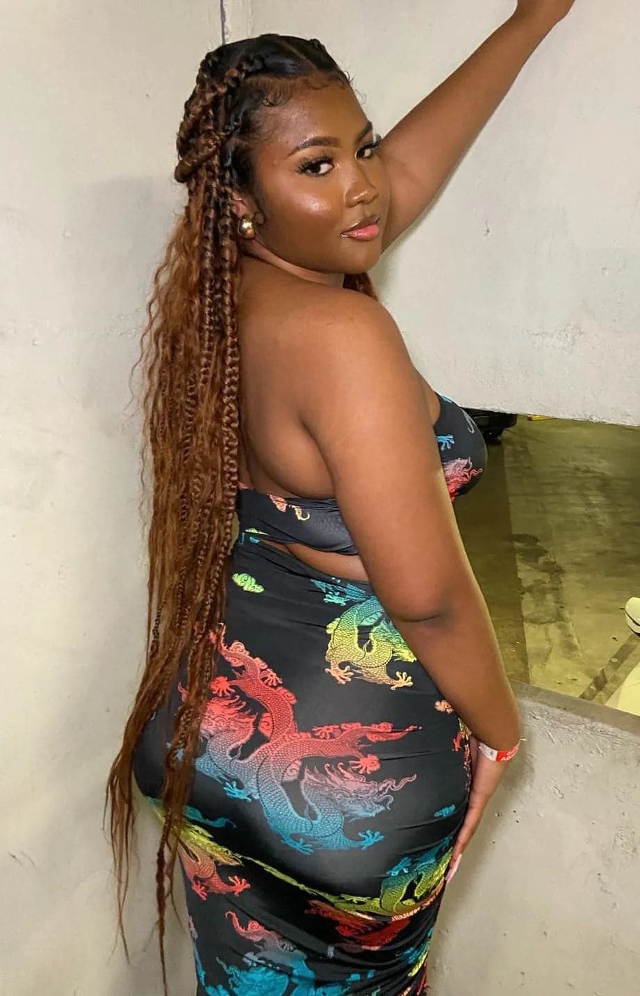 light brown boho knotless braids with human hair