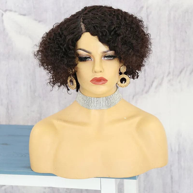 8 inch 150% density Short Curly V-Part Wig for Sale MT015