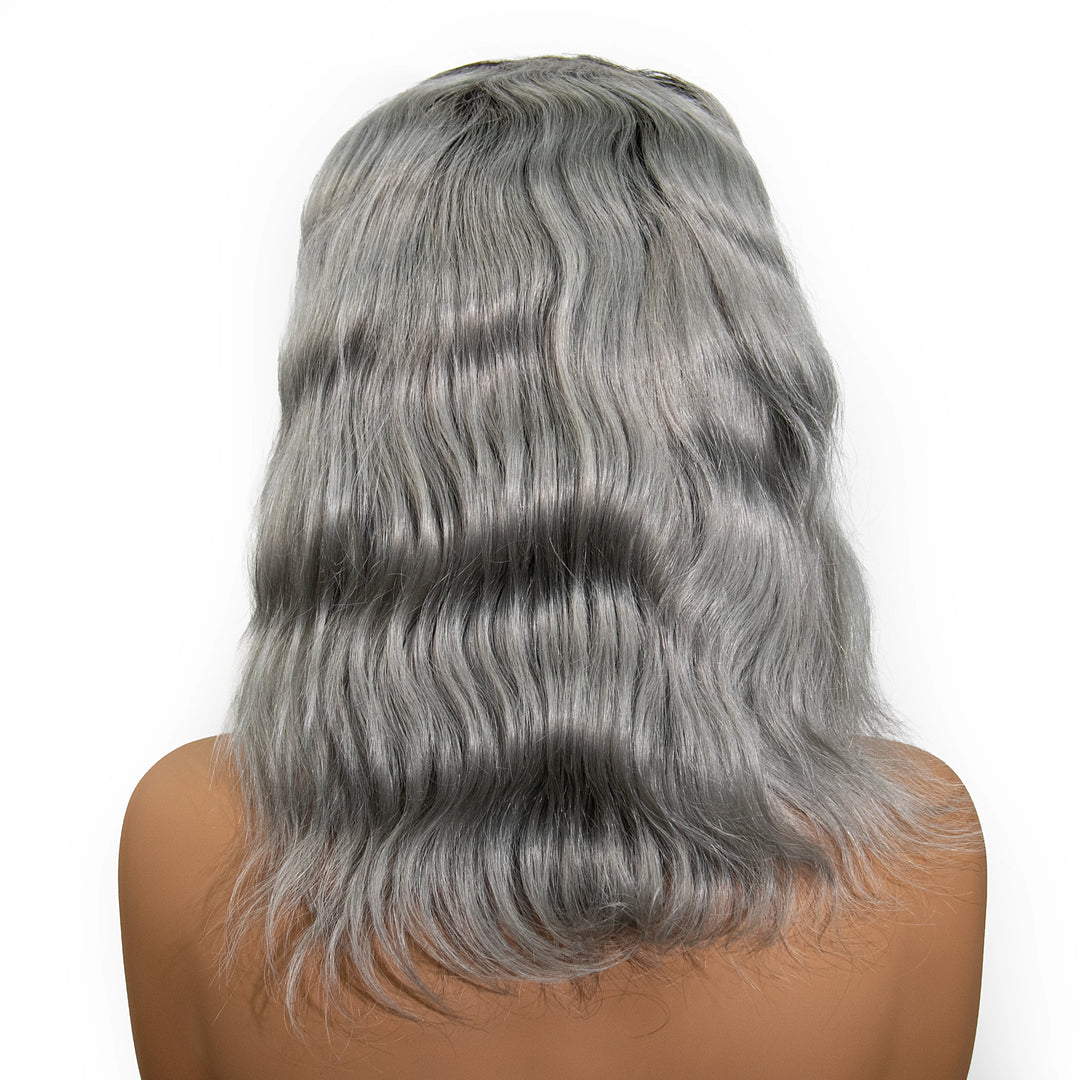 12 Inch 150% Density T1B/Gray Body Wave Human Hair Headband Wig for Sale EAWO