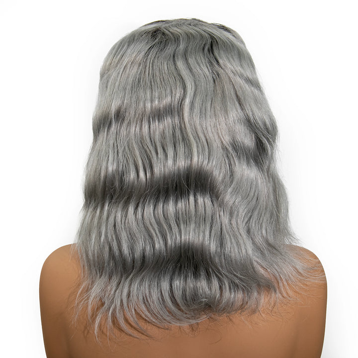 12 Inch 150% Density T1B/Gray Body Wave Human Hair Headband Wig for Sale EAWO