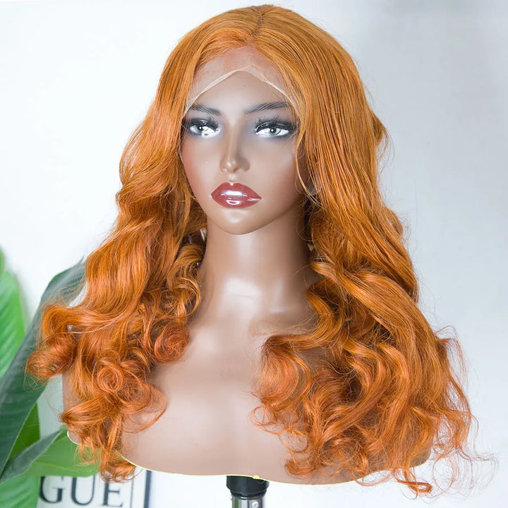 #350 Ginger Color Body Wave 13x4 Lace Front Wig for Sale Y250403