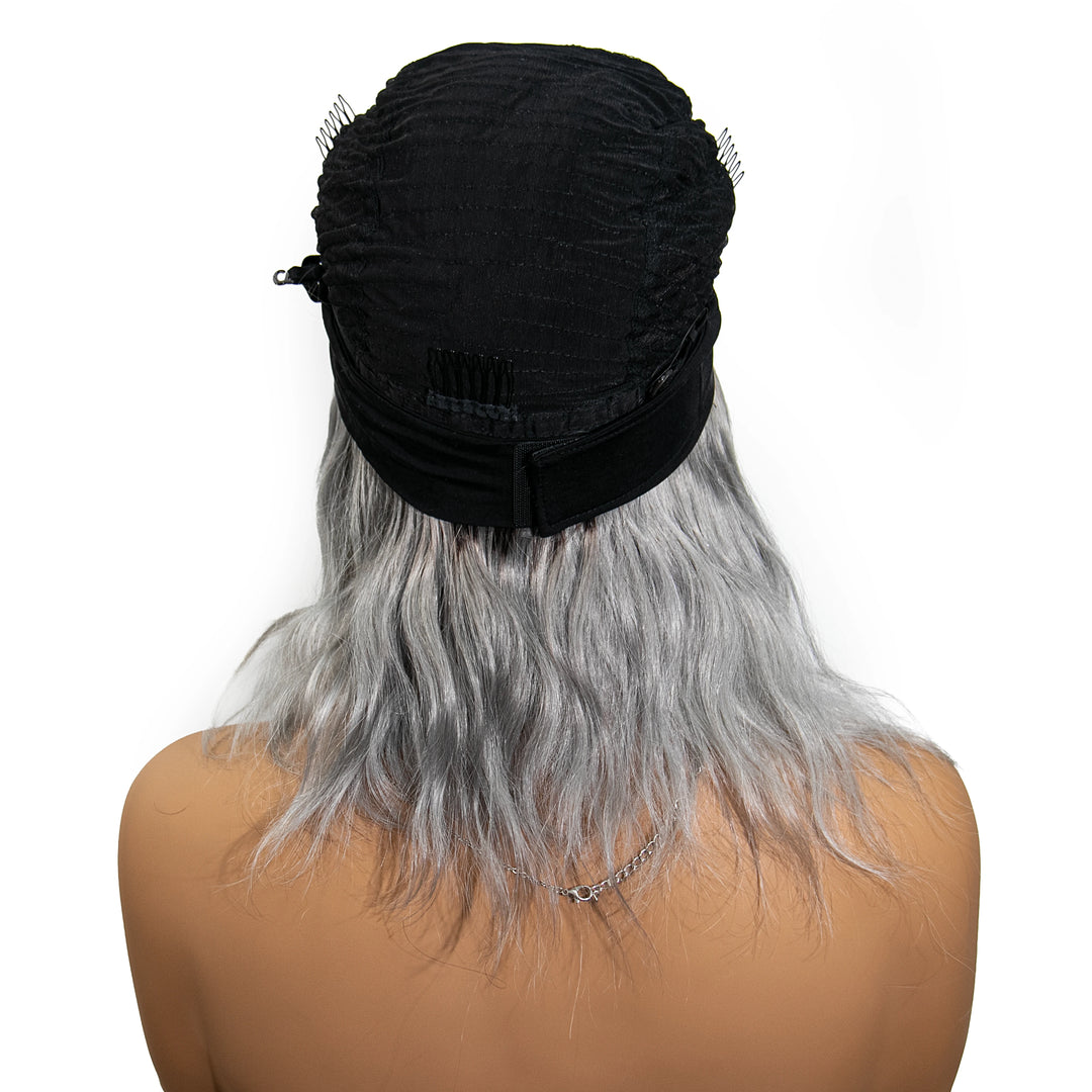 12 Inch 150% Density T1B/Gray Body Wave Human Hair Headband Wig for Sale EAWO