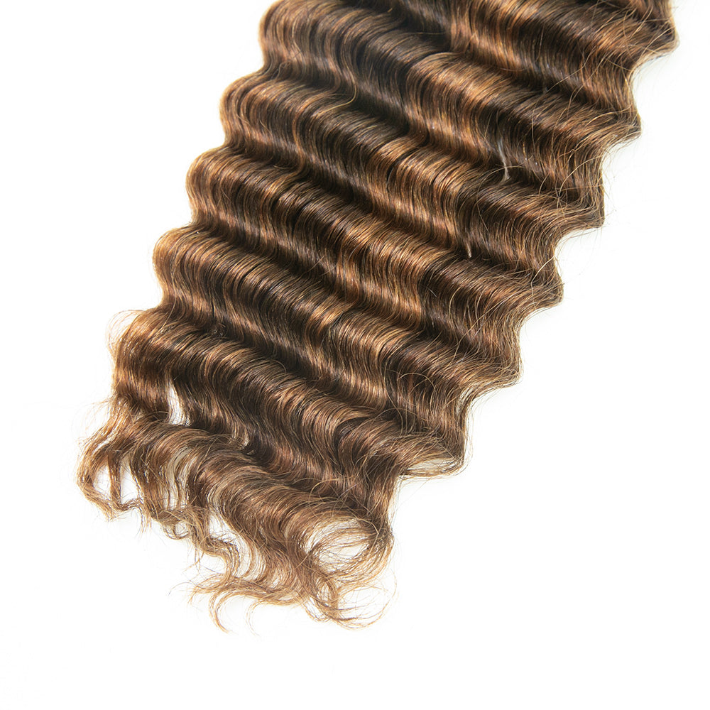 Extensions de cheveux en vrac de vague profonde de couleur de piano #4/#30 pour le tressage